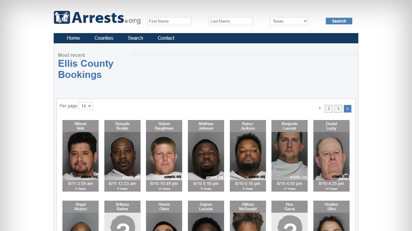 Ellis County Arrests and Inmate Search